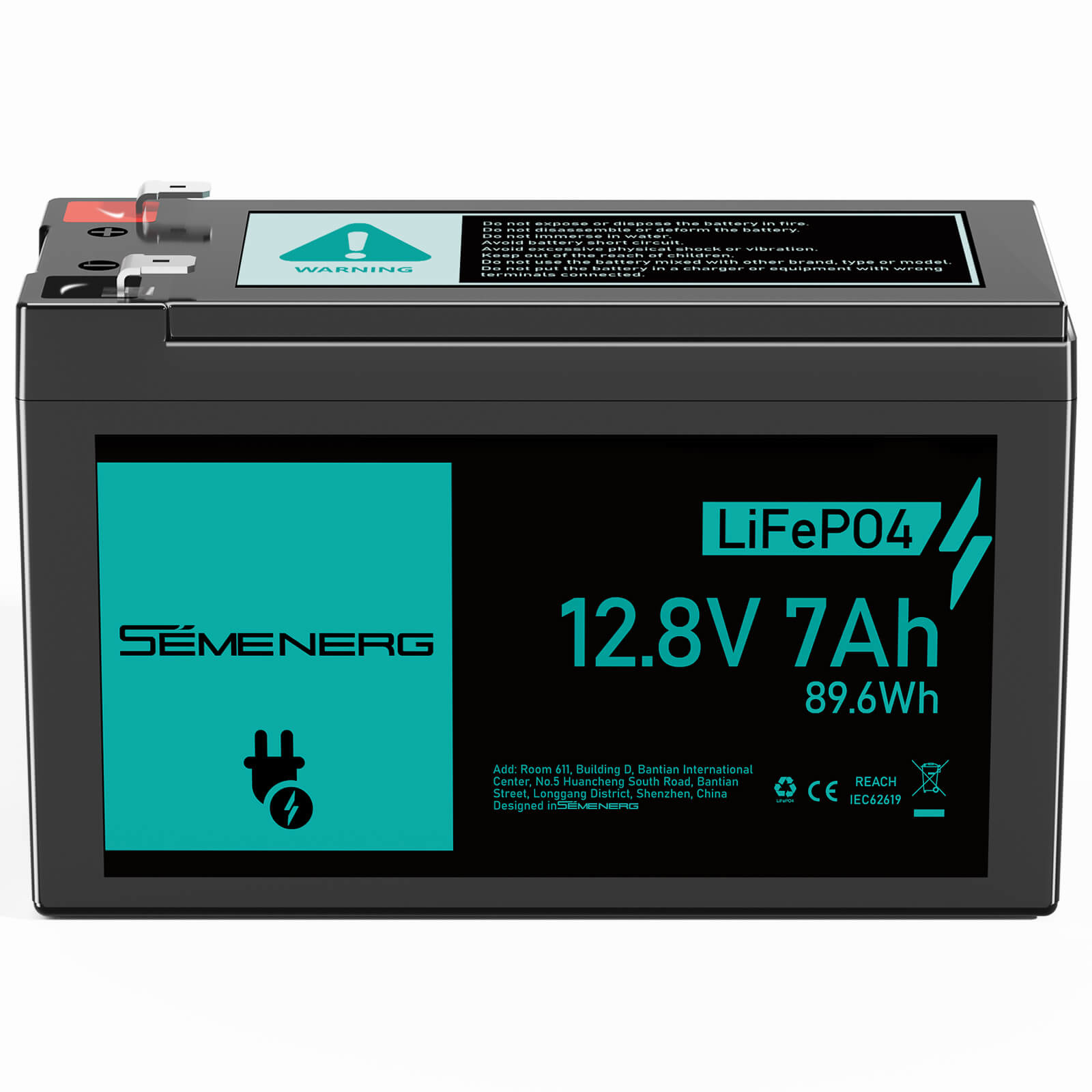 SEMENERG battery with specifications on a white background