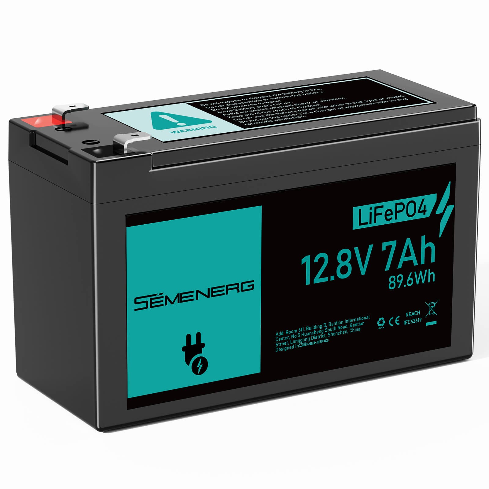 SEMENERG battery with specifications on a white background